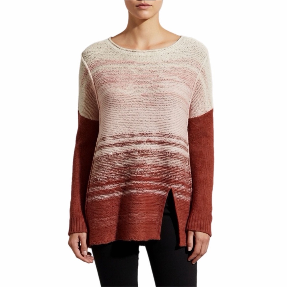 Free People Sweater Womens XL Ombre Loose Boxy Boho Artsy Lagenlook Cat Lady